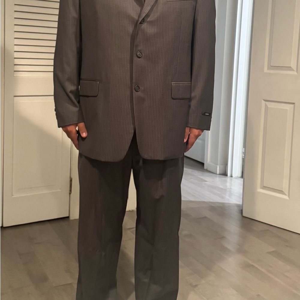 Alfani Charcoal Pinstripe Suit